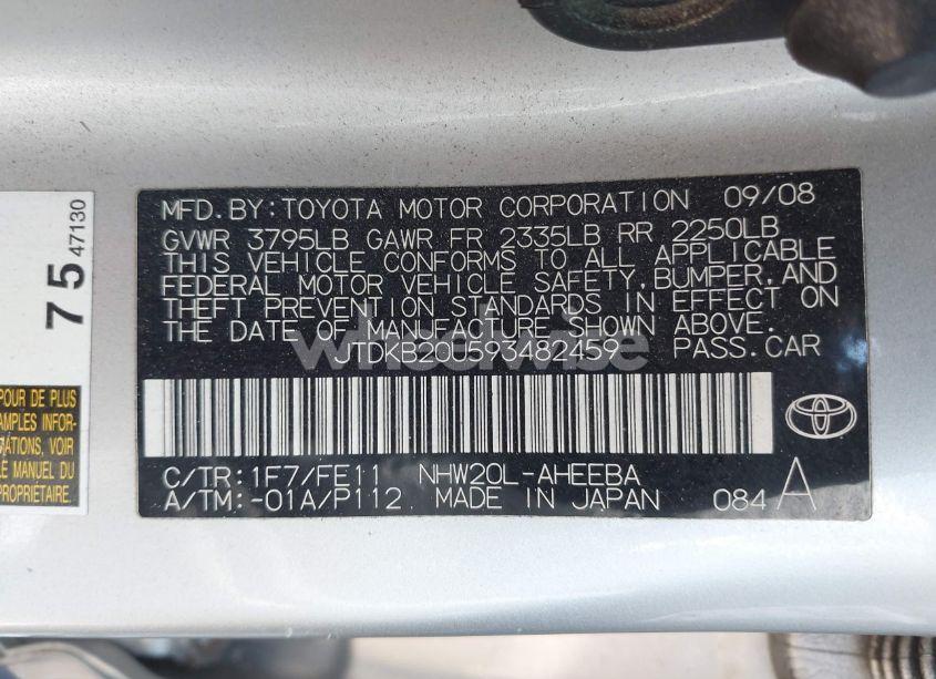 Photo 9 of 2009 Toyota Prius STANDARD/TOURING (VIN JTDKB20U593482459)