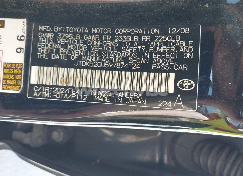 Photo 9 of 2009 Toyota Prius TOURING (VIN JTDKB20U597874124)