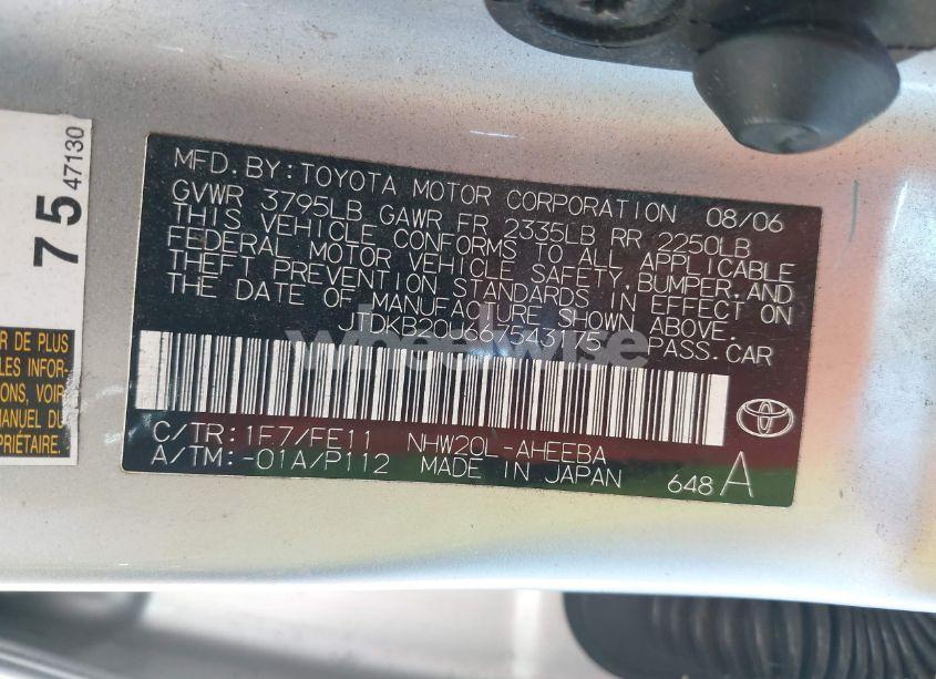 Photo 9 of 2006 Toyota Prius (VIN JTDKB20U667543175)