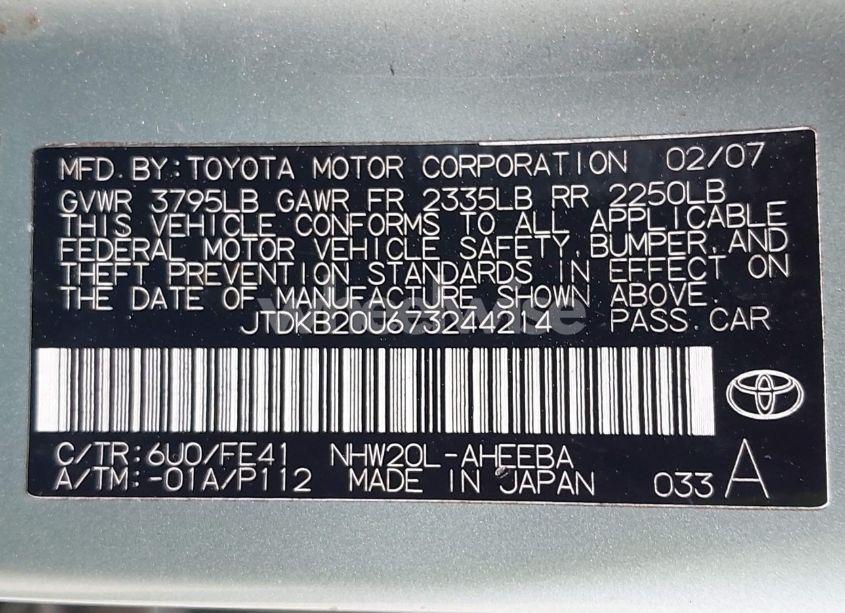 Photo 9 of 2007 Toyota Prius (VIN JTDKB20U673244214)
