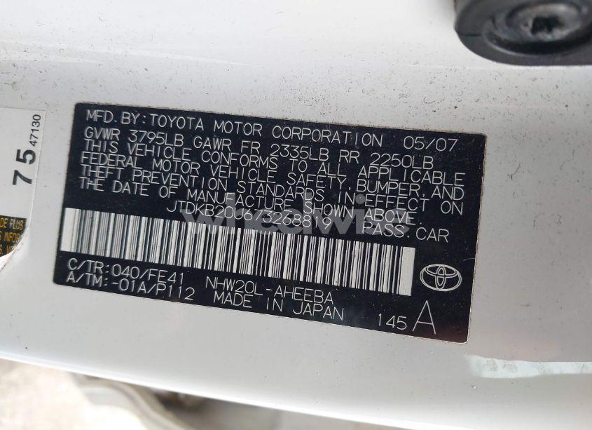 Photo 9 of 2007 Toyota Prius (VIN JTDKB20U673268819)
