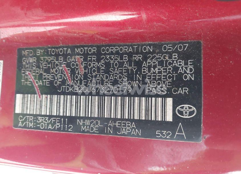 Photo 9 of 2007 Toyota Prius (VIN JTDKB20U673270179)