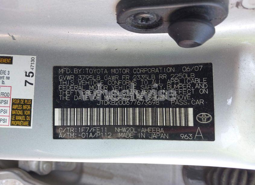 Photo 9 of 2007 Toyota Prius (VIN JTDKB20U677673698)