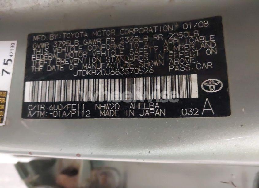 Photo 9 of 2008 Toyota Prius (VIN JTDKB20U683370526)