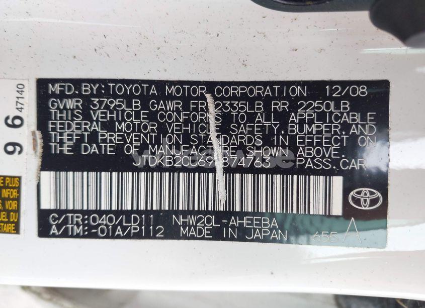 Photo 9 of 2009 Toyota Prius TOURING (VIN JTDKB20U697874763)