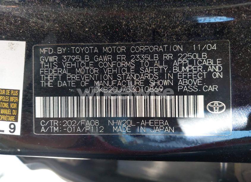 Photo 9 of 2005 Toyota Prius (VIN JTDKB20U753010869)