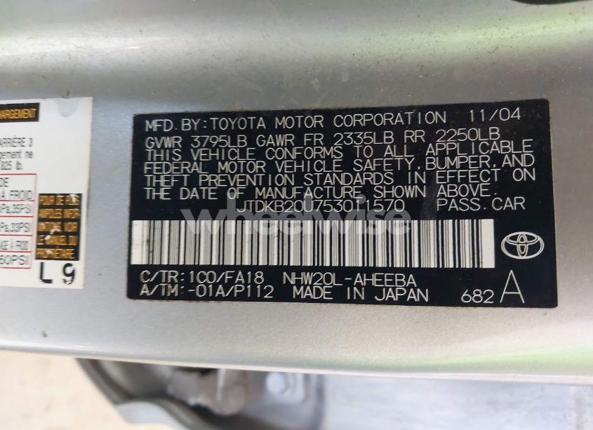 Photo 9 of 2005 Toyota Prius (VIN JTDKB20U753011570)