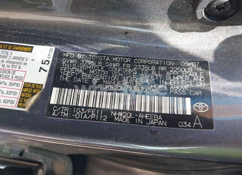 Photo 9 of 2007 Toyota Prius (VIN JTDKB20U773272345)