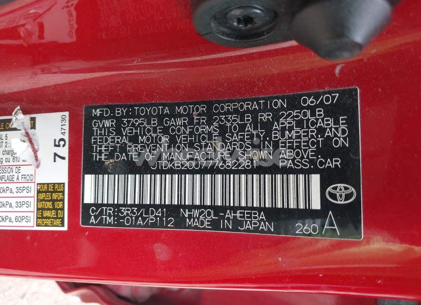 Photo 9 of 2007 Toyota Prius (VIN JTDKB20U777682281)