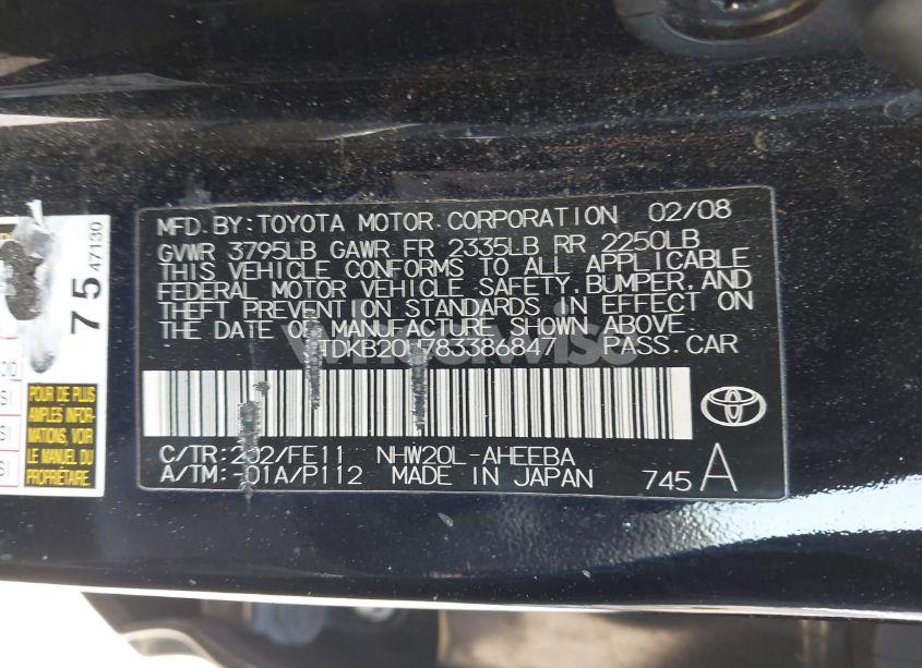 Photo 9 of 2008 Toyota Prius (VIN JTDKB20U783386847)
