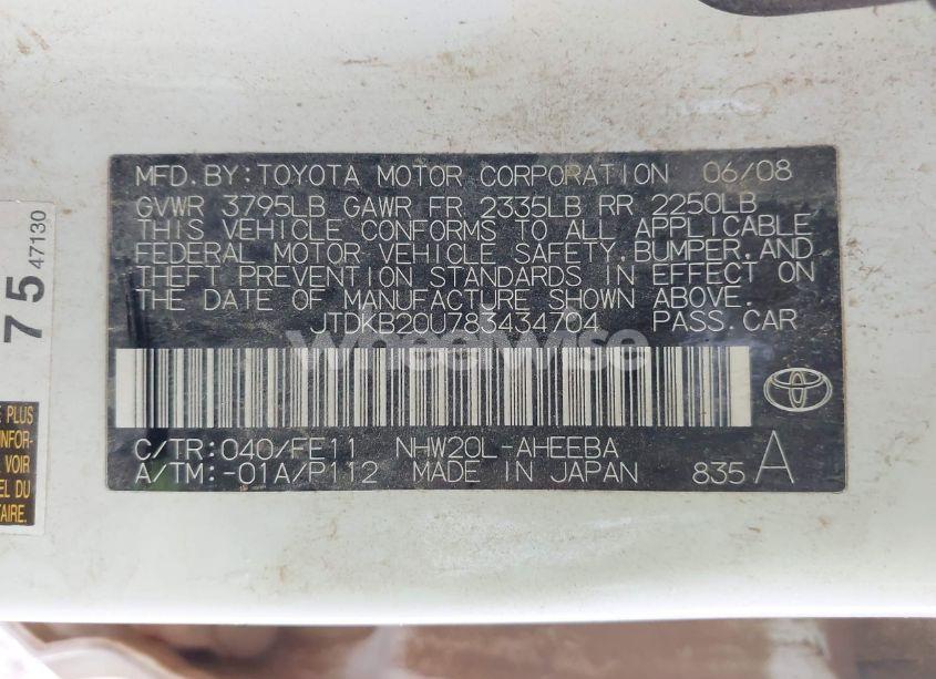 Photo 9 of 2008 Toyota Prius (VIN JTDKB20U783434704)