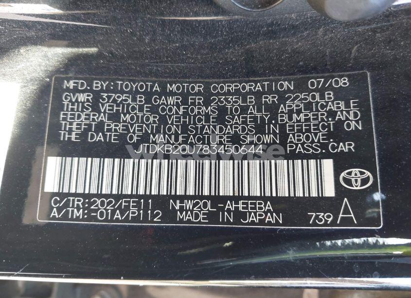 Photo 9 of 2008 Toyota Prius (VIN JTDKB20U783450644)