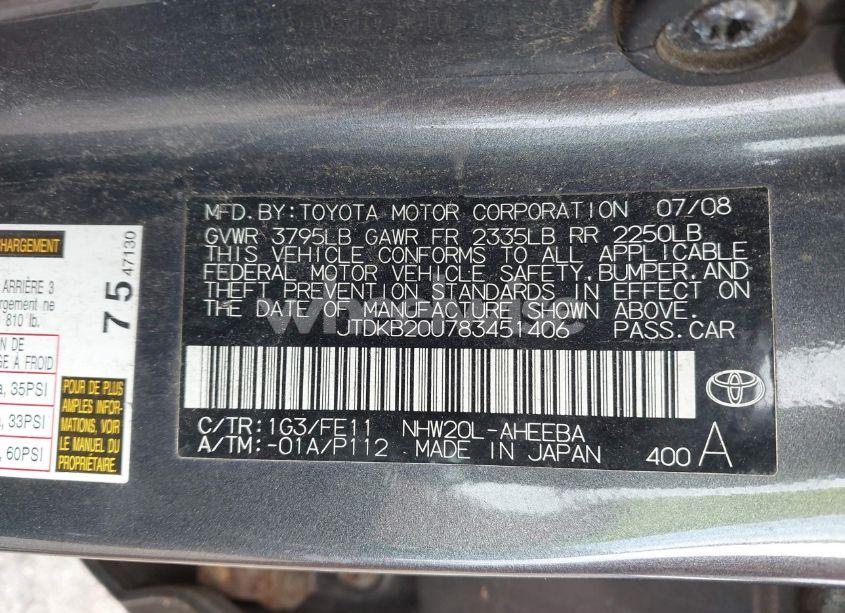 Photo 9 of 2008 Toyota Prius (VIN JTDKB20U783451406)