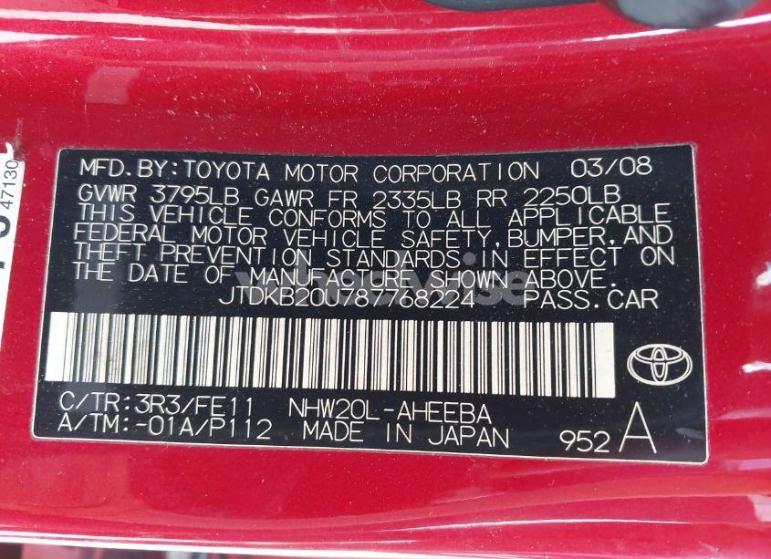 Photo 9 of 2008 Toyota Prius (VIN JTDKB20U787768224)