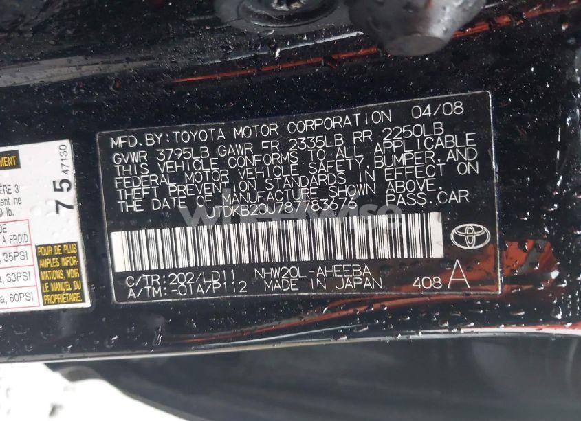 Photo 9 of 2008 Toyota Prius (VIN JTDKB20U787783676)