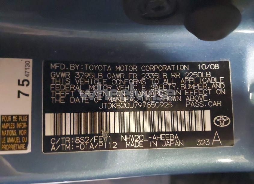 Photo 9 of 2009 Toyota Prius (VIN JTDKB20U797850925)