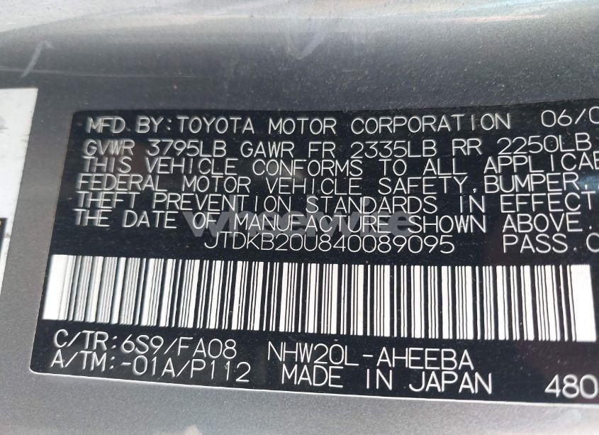 Photo 9 of 2004 Toyota Prius (VIN JTDKB20U840089095)