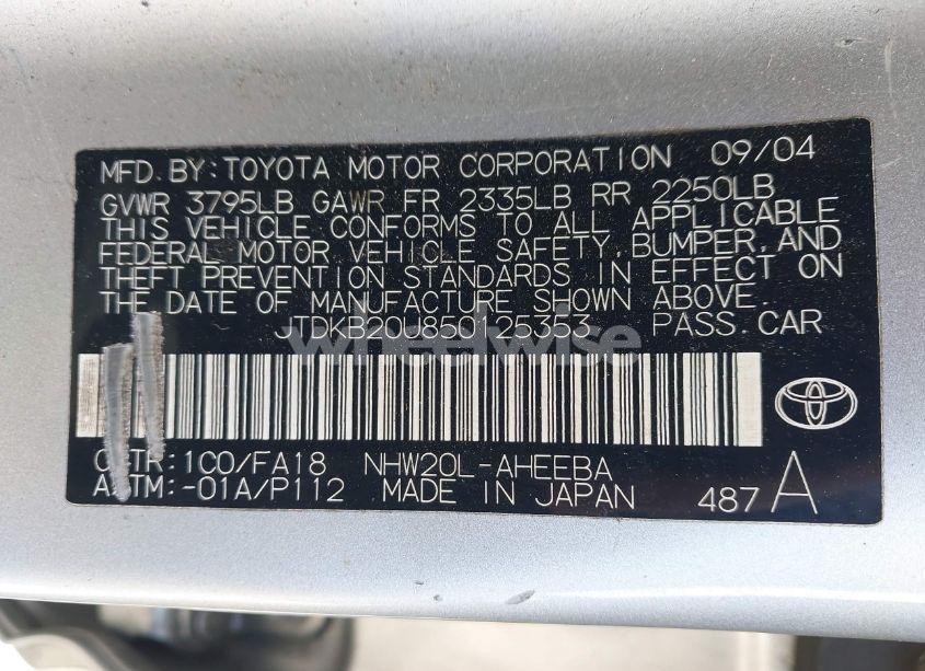Photo 9 of 2005 Toyota Prius (VIN JTDKB20U850125353)