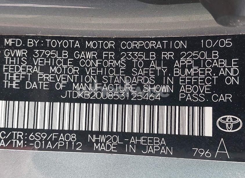 Photo 9 of 2005 Toyota Prius (VIN JTDKB20U853125464)