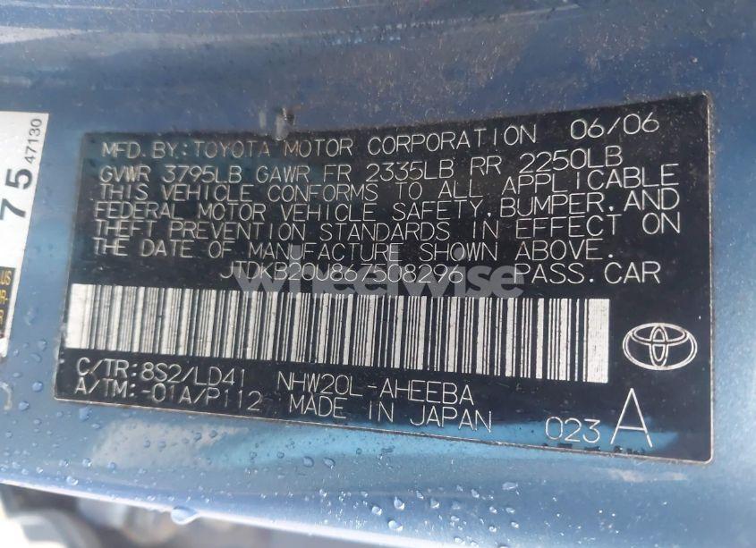 Photo 9 of 2006 Toyota Prius (VIN JTDKB20U867508296)