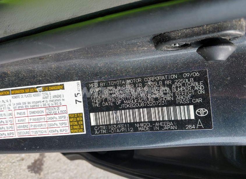 Photo 9 of 2007 Toyota Prius (VIN JTDKB20U873207231)