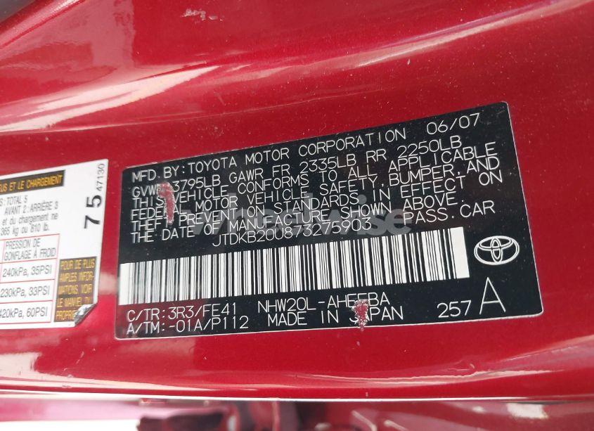 Photo 9 of 2007 Toyota Prius (VIN JTDKB20U873275903)