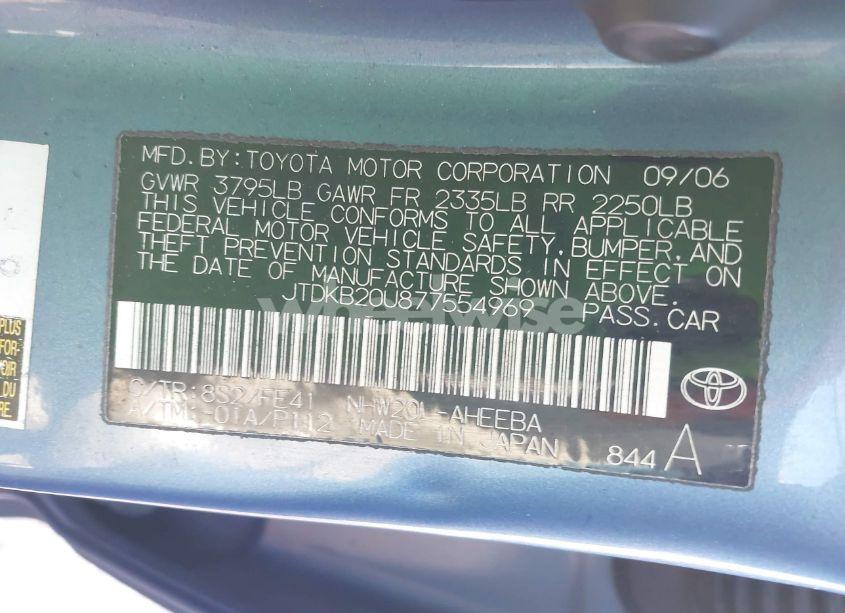 Photo 9 of 2007 Toyota Prius TOURING (VIN JTDKB20U877554969)