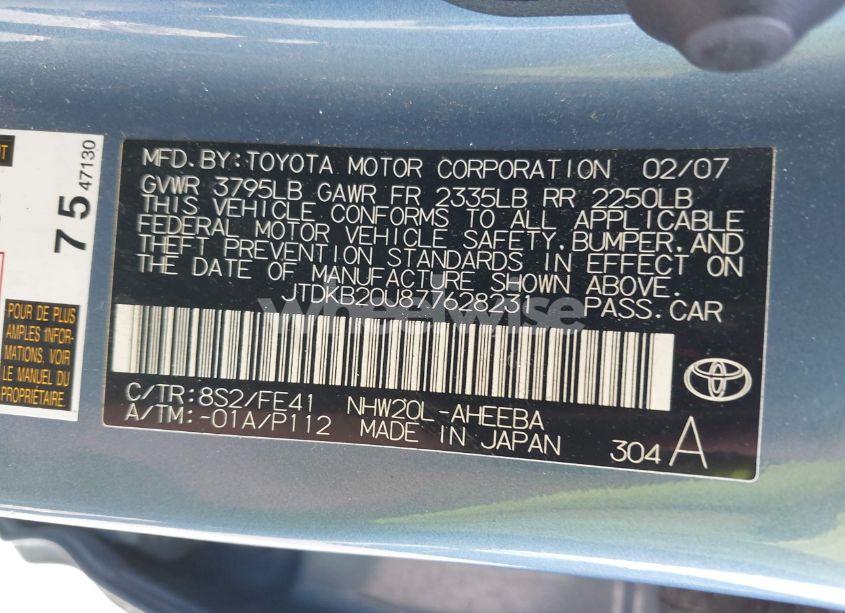 Photo 9 of 2007 Toyota Prius TOURING (VIN JTDKB20U877628231)