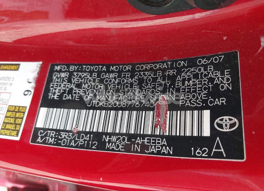 Photo 9 of 2007 Toyota Prius TOURING (VIN JTDKB20U877674061)