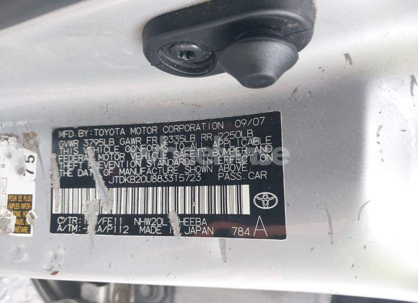 Photo 9 of 2008 Toyota Prius (VIN JTDKB20U883315723)