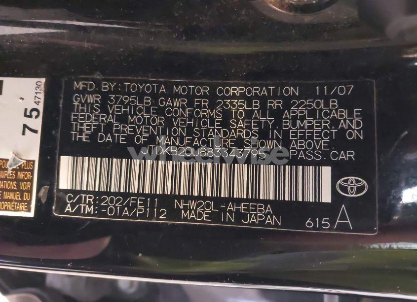 Photo 9 of 2008 Toyota Prius (VIN JTDKB20U883343795)