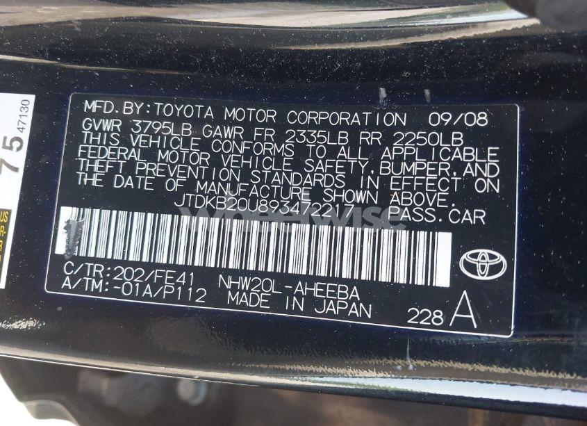 Photo 9 of 2009 Toyota Prius (VIN JTDKB20U893472217)
