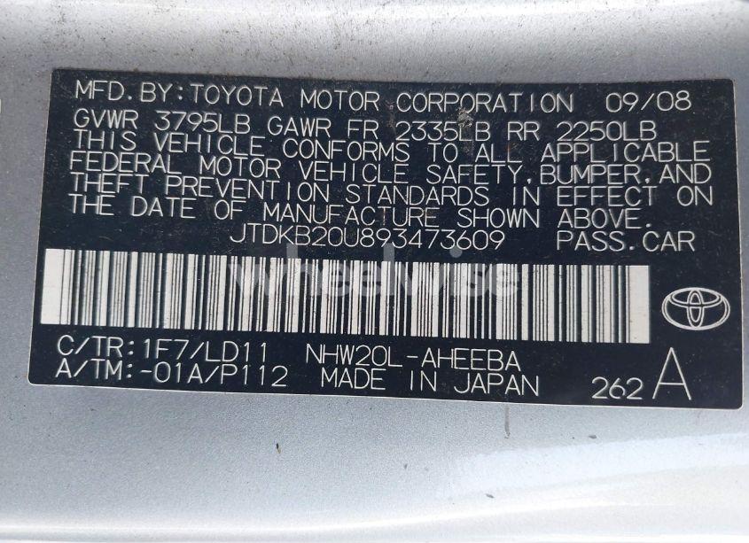 Photo 9 of 2009 Toyota Prius (VIN JTDKB20U893473609)