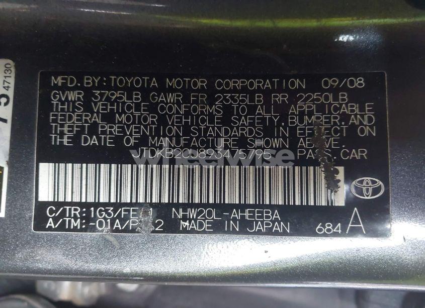 Photo 9 of 2009 Toyota Prius (VIN JTDKB20U893475795)