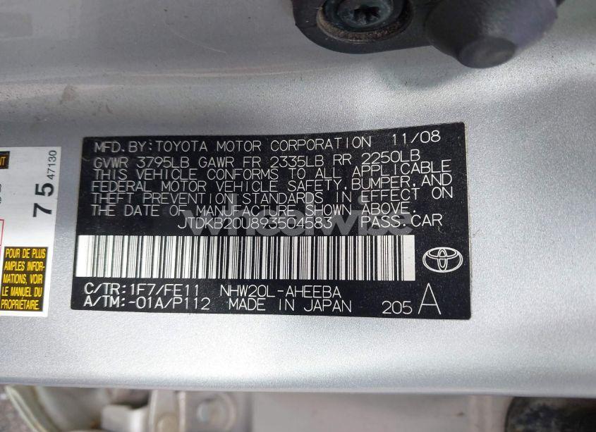 Photo 9 of 2009 Toyota Prius (VIN JTDKB20U893504583)