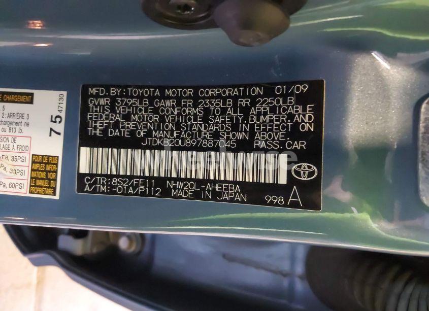 Photo 9 of 2009 Toyota Prius (VIN JTDKB20U897887045)