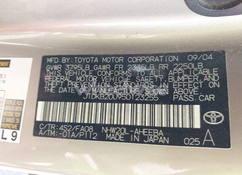 Photo 9 of 2005 Toyota Prius (VIN JTDKB20U950123255)