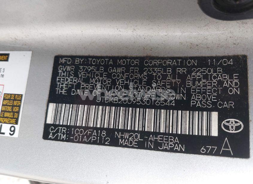 Photo 9 of 2005 Toyota Prius (VIN JTDKB20U953016544)