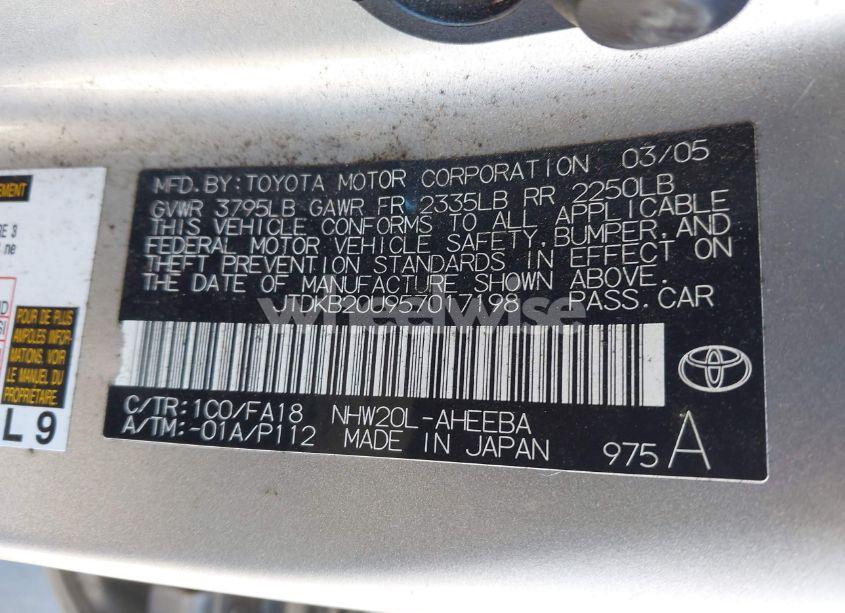 Photo 9 of 2005 Toyota Prius (VIN JTDKB20U957017198)