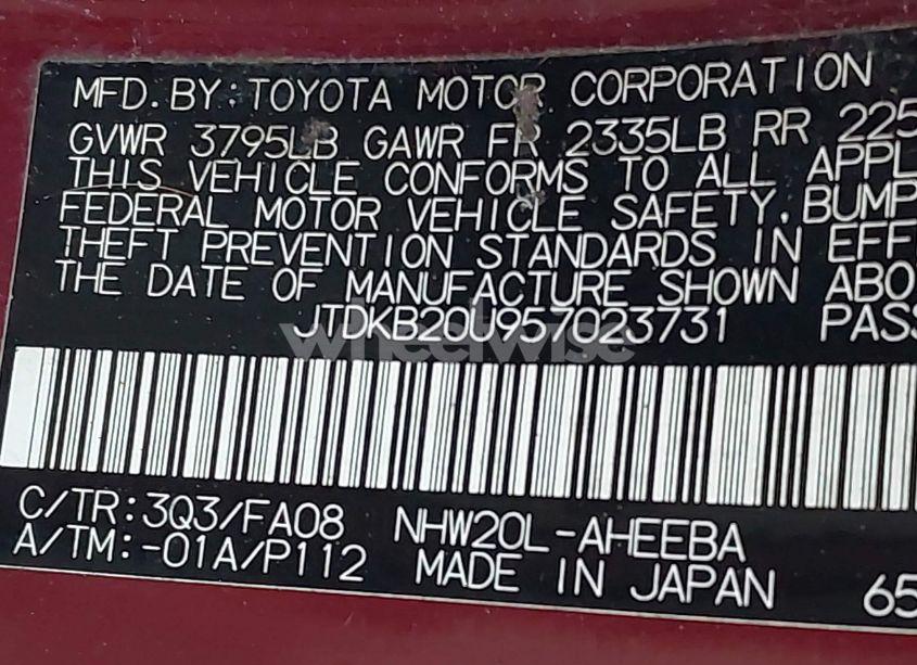 Photo 9 of 2005 Toyota Prius (VIN JTDKB20U957023731)