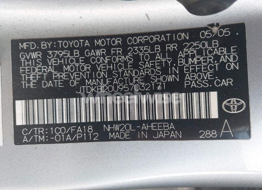 Photo 9 of 2005 Toyota Prius (VIN JTDKB20U957032171)