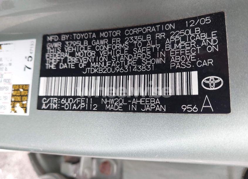 Photo 9 of 2006 Toyota Prius (VIN JTDKB20U963143831)