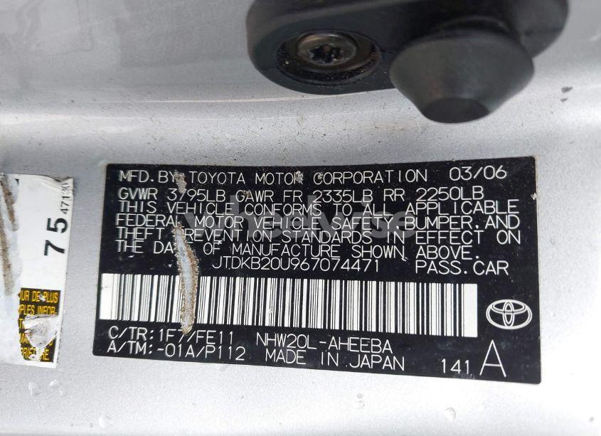 Photo 9 of 2006 Toyota Prius (VIN JTDKB20U967074471)