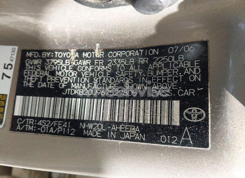 Photo 9 of 2006 Toyota Prius (VIN JTDKB20U967529805)