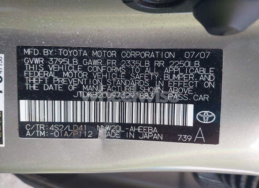 Photo 9 of 2007 Toyota Prius (VIN JTDKB20U973291883)