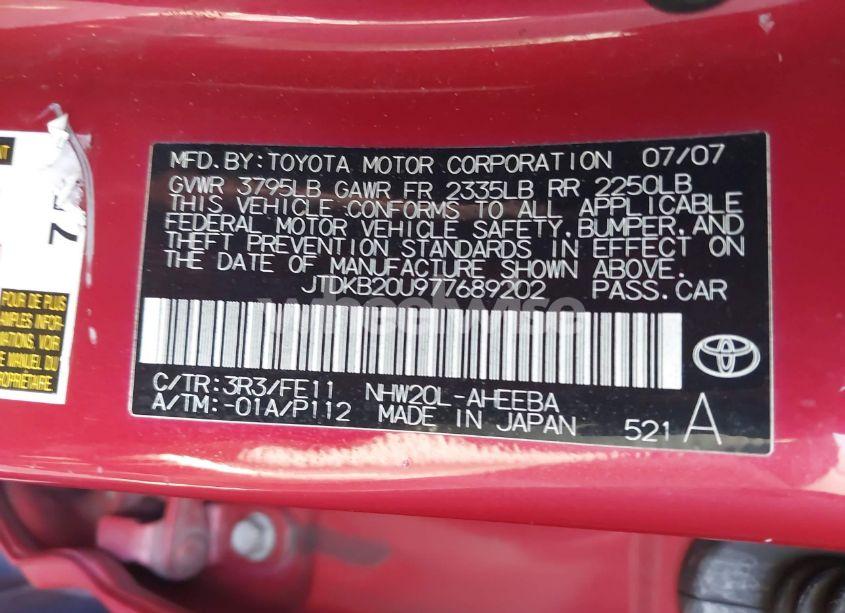 Photo 9 of 2007 Toyota Prius (VIN JTDKB20U977689202)