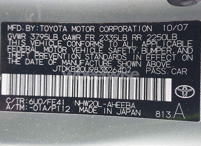 Photo 9 of 2008 Toyota Prius (VIN JTDKB20U983326407)