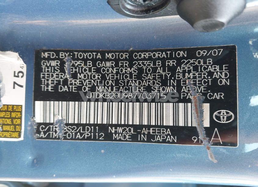 Photo 9 of 2008 Toyota Prius (VIN JTDKB20U987703715)