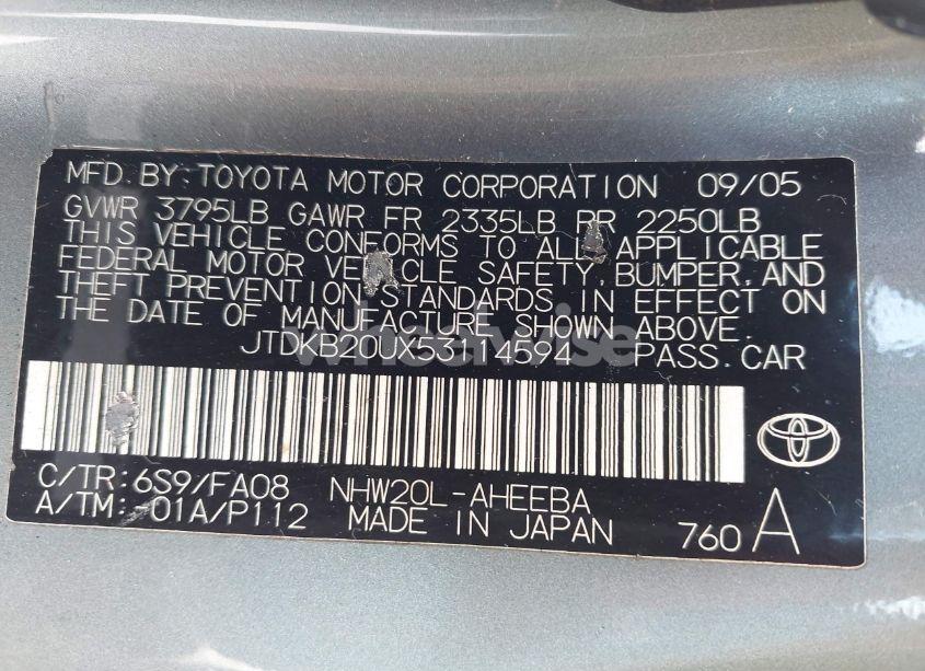 Photo 9 of 2005 Toyota Prius (VIN JTDKB20UX53114594)
