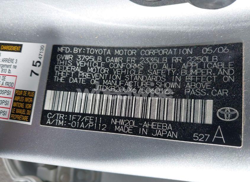 Photo 9 of 2006 Toyota Prius (VIN JTDKB20UX67506016)